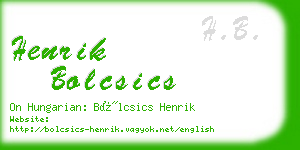 henrik bolcsics business card